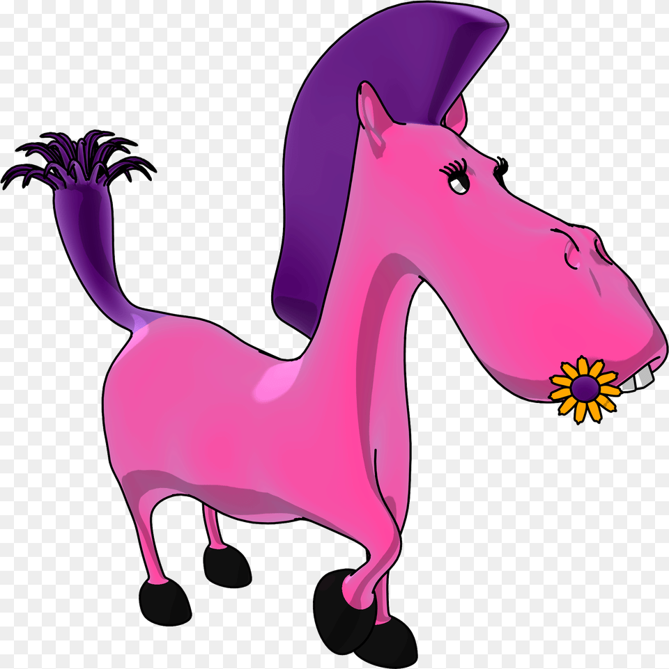 Kute Horse Clipart Gif Cartoon, Purple, Animal, Mammal Free Png Download