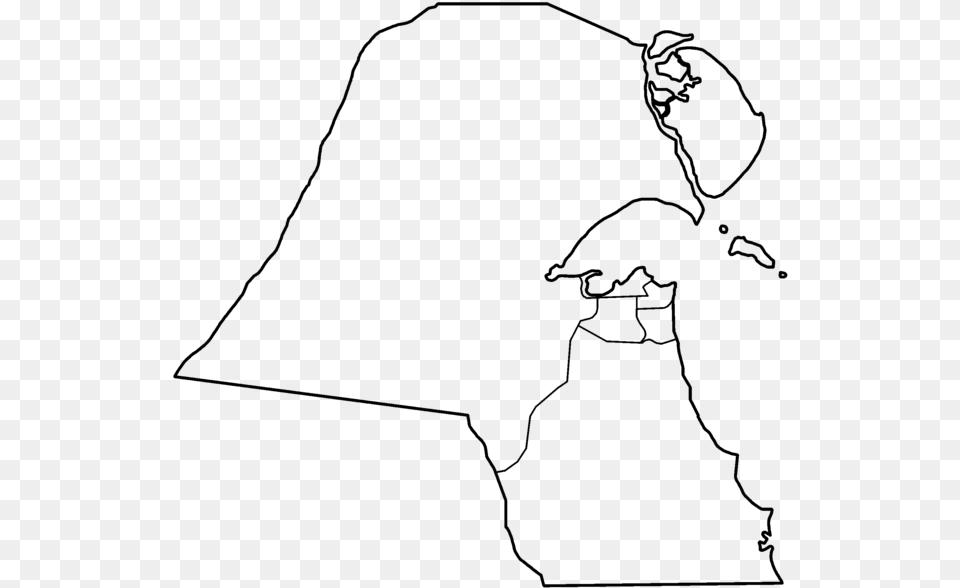 Kuwait Map, Gray Png Image