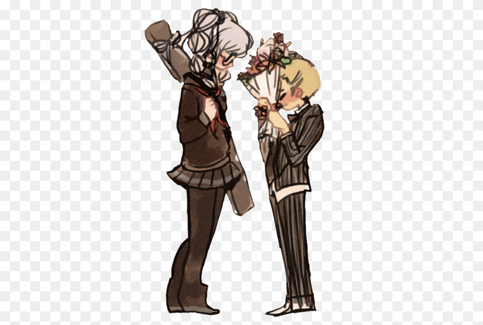 Kuzupekoo Danganronpa Characters Anime Danganronpa Peko And Fuyuhiko Fanart, Book, Comics, Publication, Adult Free Png