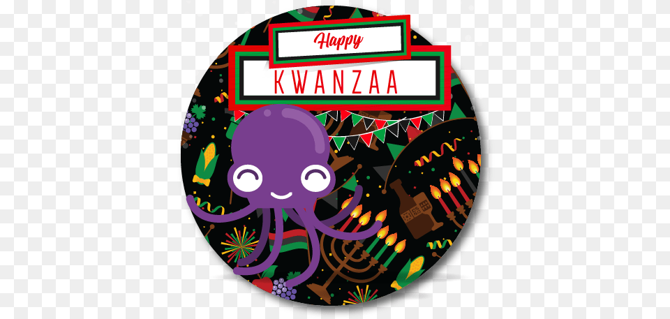 Kwanzaa 2020 Common Octopus, Art, Graphics, Purple, Disk Png Image