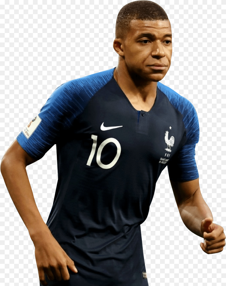 Kylian Mbappe Fifa World Cup Russia 2018 Kylian Mbapp, Shirt, Person, Neck, Head Free Transparent Png