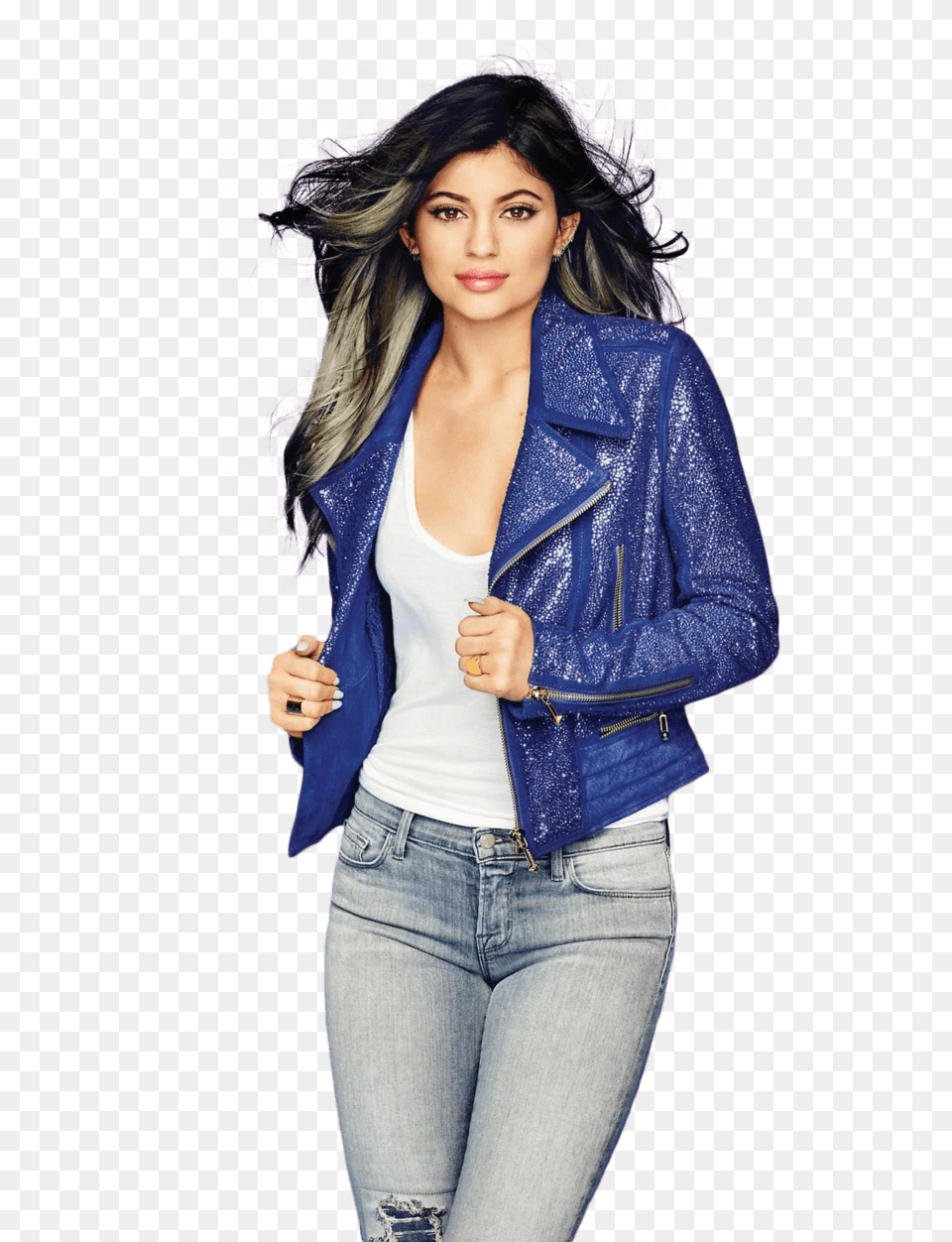 Kylie Jenner Glitter Kylie Jenner Remix Magazine, Clothing, Coat, Pants, Jeans Free Transparent Png