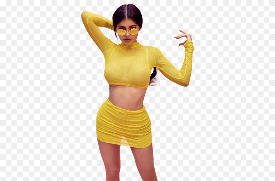 Kylie Jenner Jenner And Yellow Image Quay Australia Kylie Jenner, Clothing, Costume, Person, Skirt Free Png