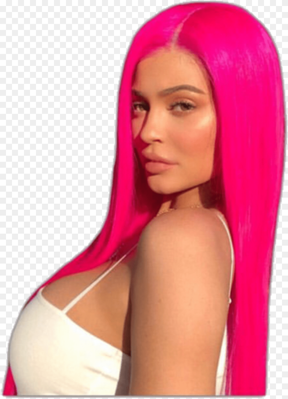 Kylie Jenner Kyliejenner Woman Lady Girl Pink Pinkhair Kylie Jenner With Pink Hair, Person, Adult, Female, Face Free Png Download