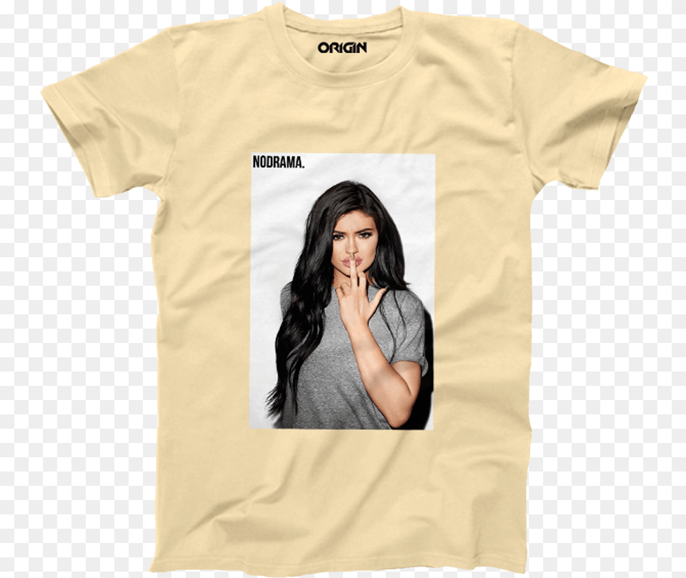 Kylie Printed Cream T Shirt T Shirt Kylie Jenner, Adult, Clothing, Female, Person Free Png Download