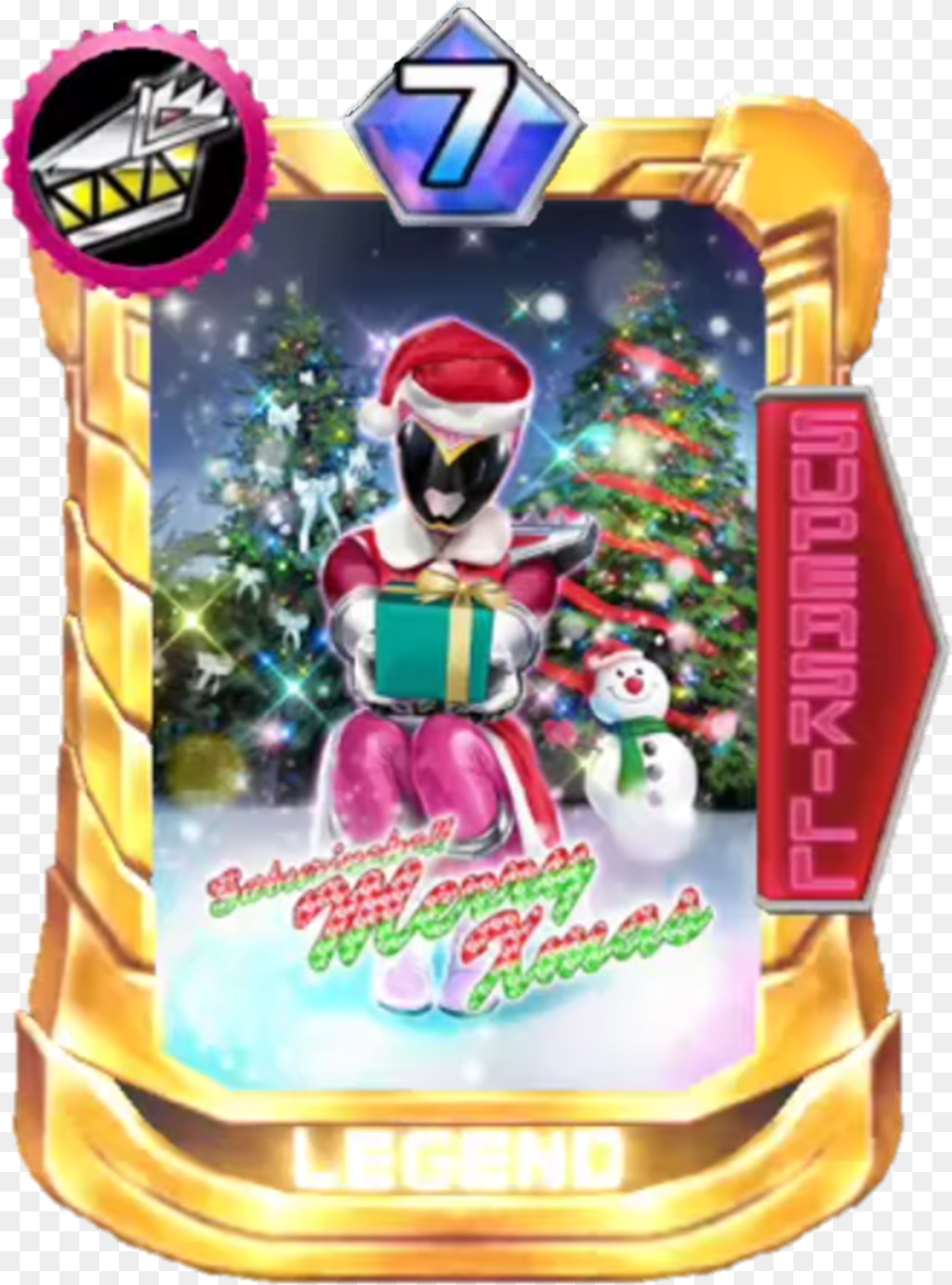 Kyoryupink Christmas Card In Super Sentai Legend Wars Super Sentai Legend Wars Kyoryuger, Nature, Outdoors, Snow, Snowman Free Transparent Png