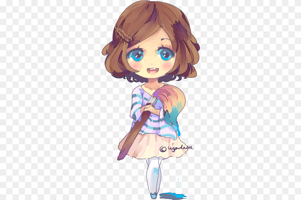 Kyou Chibi Animated By Kyoukaraa D64v9u0 Chibi Artist Girl, Book, Comics, Publication, Baby Free Transparent Png