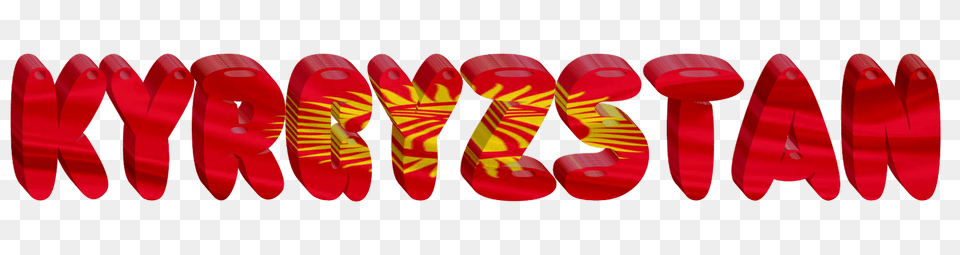 Kyrgyzstan Lettering With Flag Clipart, Clothing, Flip-flop, Footwear Free Transparent Png