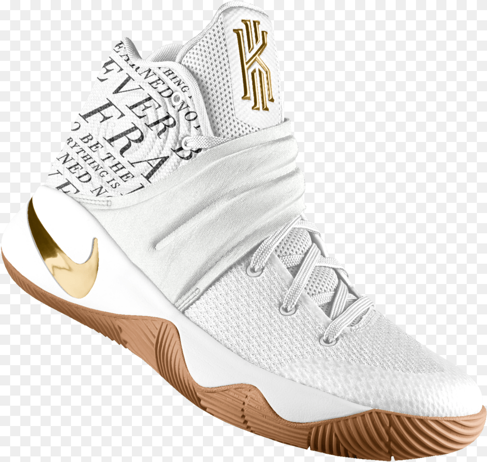 Kyrie Irving Basketball Shoes White Kyrie 2 White And Gold, Clothing, Footwear, Shoe, Sneaker Free Png