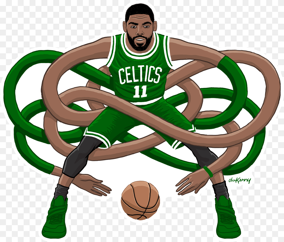Kyrie Irving Celtics Cartoon Kyrie Irving Logo Celtics, Adult, Male, Man, Person Png Image