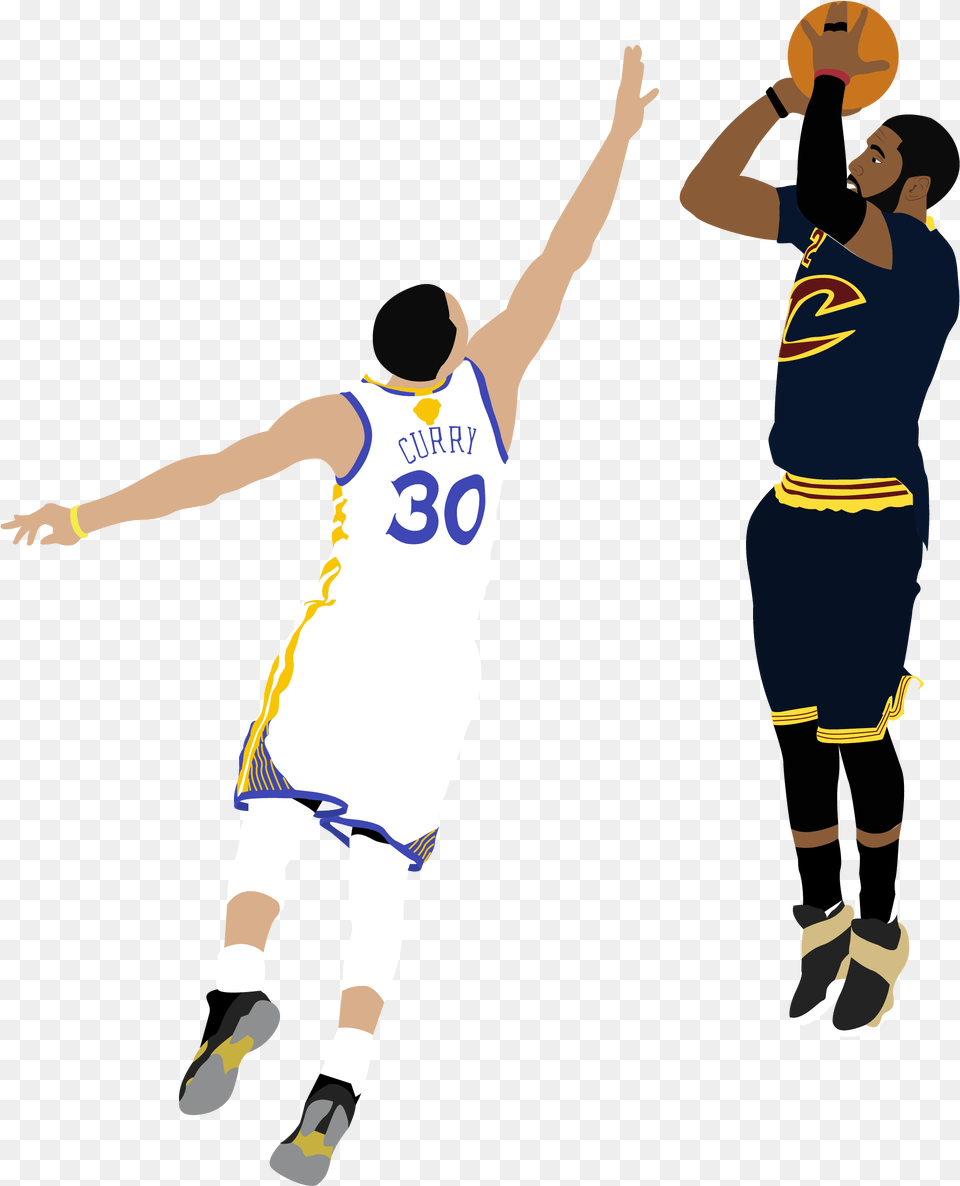 Kyrie Irving Shooting Over Steph Curry Cartoon Basketball Player Shooting, Boy, Child, Clothing, Shorts Png