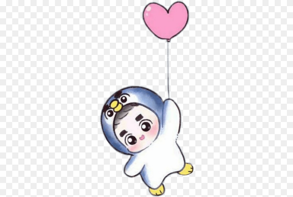 Kyungsoo Exo Kpop Cute Aesthetic Flying Balloon Lovely Do Chibi, Face, Head, Person Png