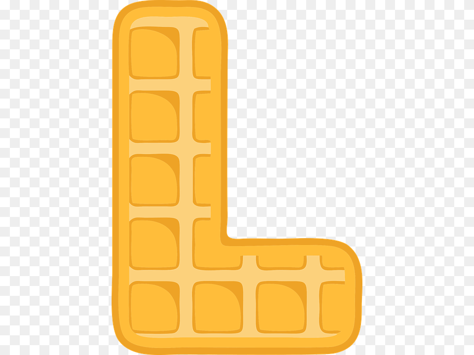 L Alphabet Waffle Letter Typography Text Font Waffle Letters, Food Png
