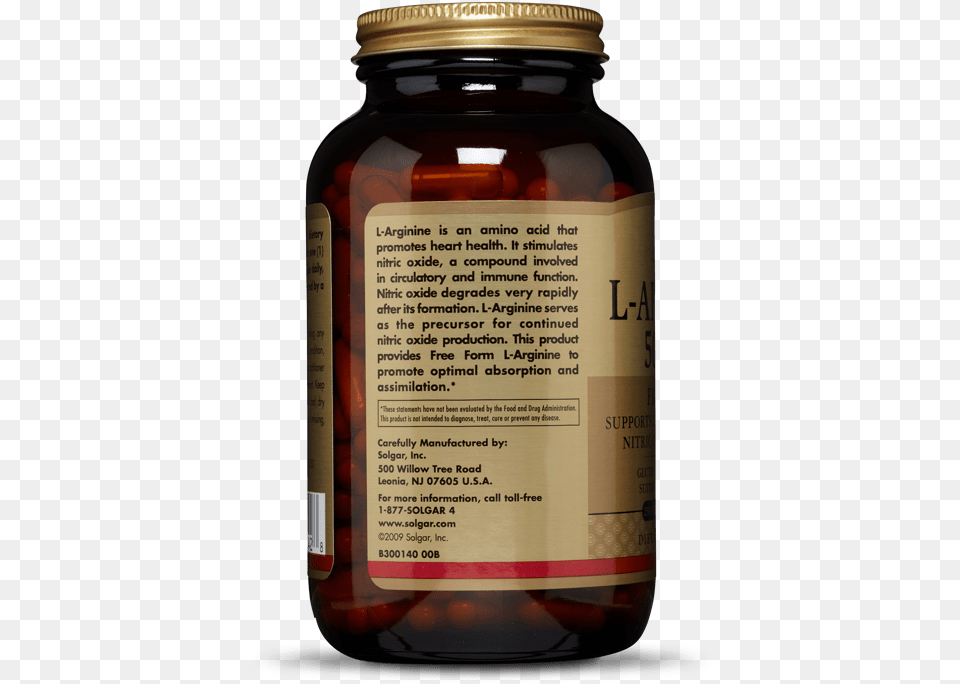 L Arginine 500 Mg Vegetable Capsules, Jar, Bottle, Cosmetics, Perfume Free Png