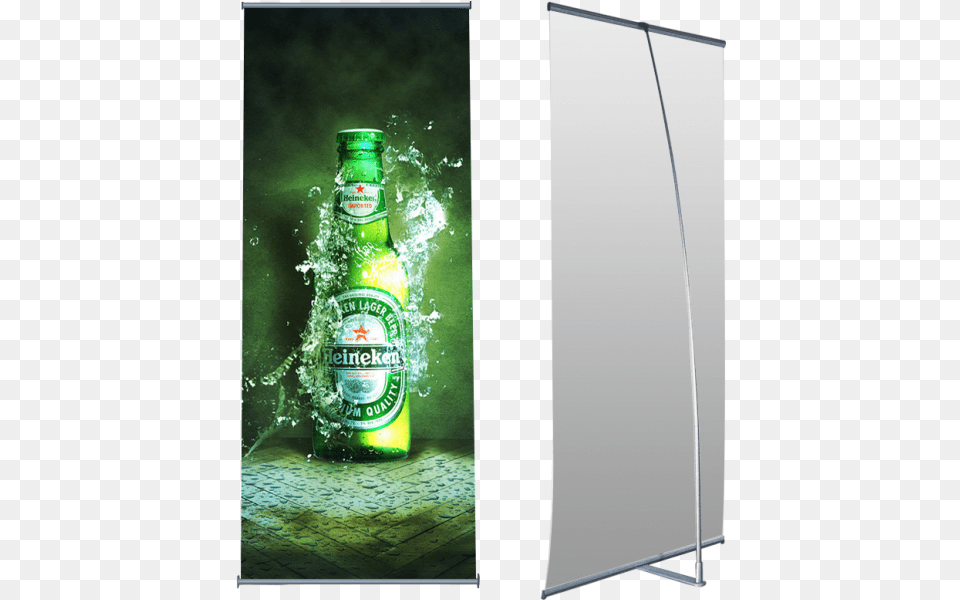 L Banner Stand, Alcohol, Beer, Beer Bottle, Beverage Png Image