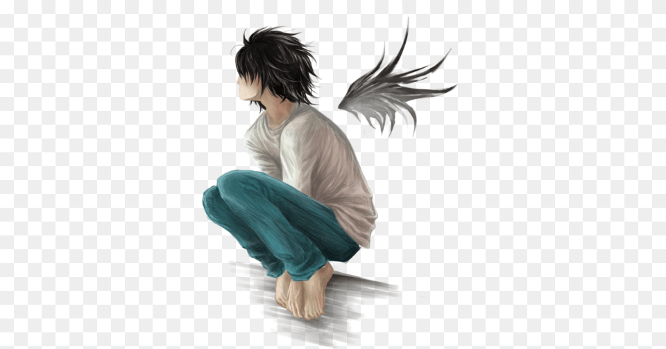 L Images L Lawliet Wallpaper And Background Photos Tetrad Smerti El Na Prozrachnom Fone, Adult, Male, Man, Person Free Png Download