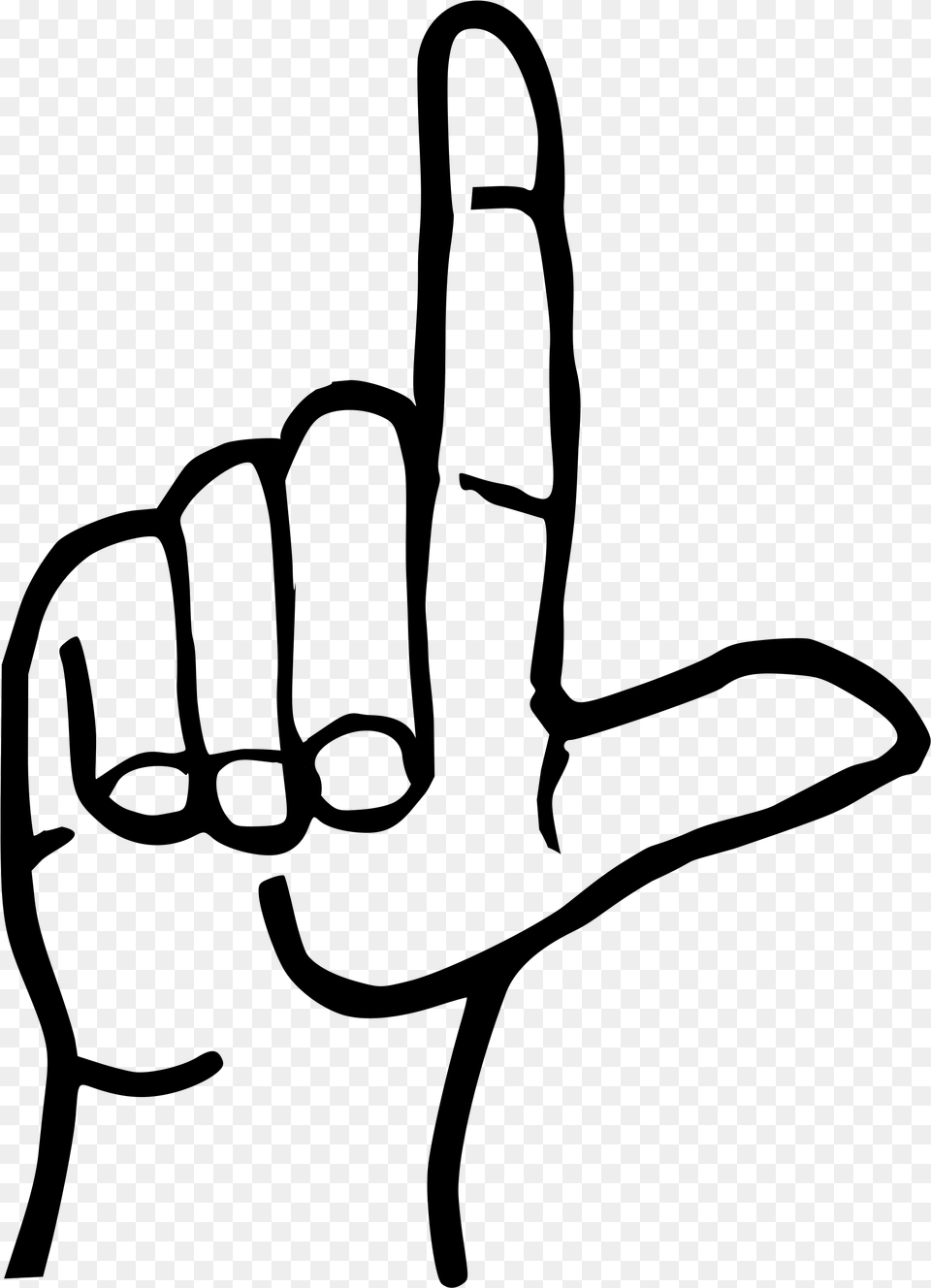 L In Sign Language Clipart Download L Sign, Gray Png