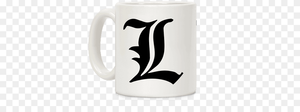 L Insignia Coffee Mug Death Note Symbol, Cup, Beverage, Coffee Cup Free Png Download