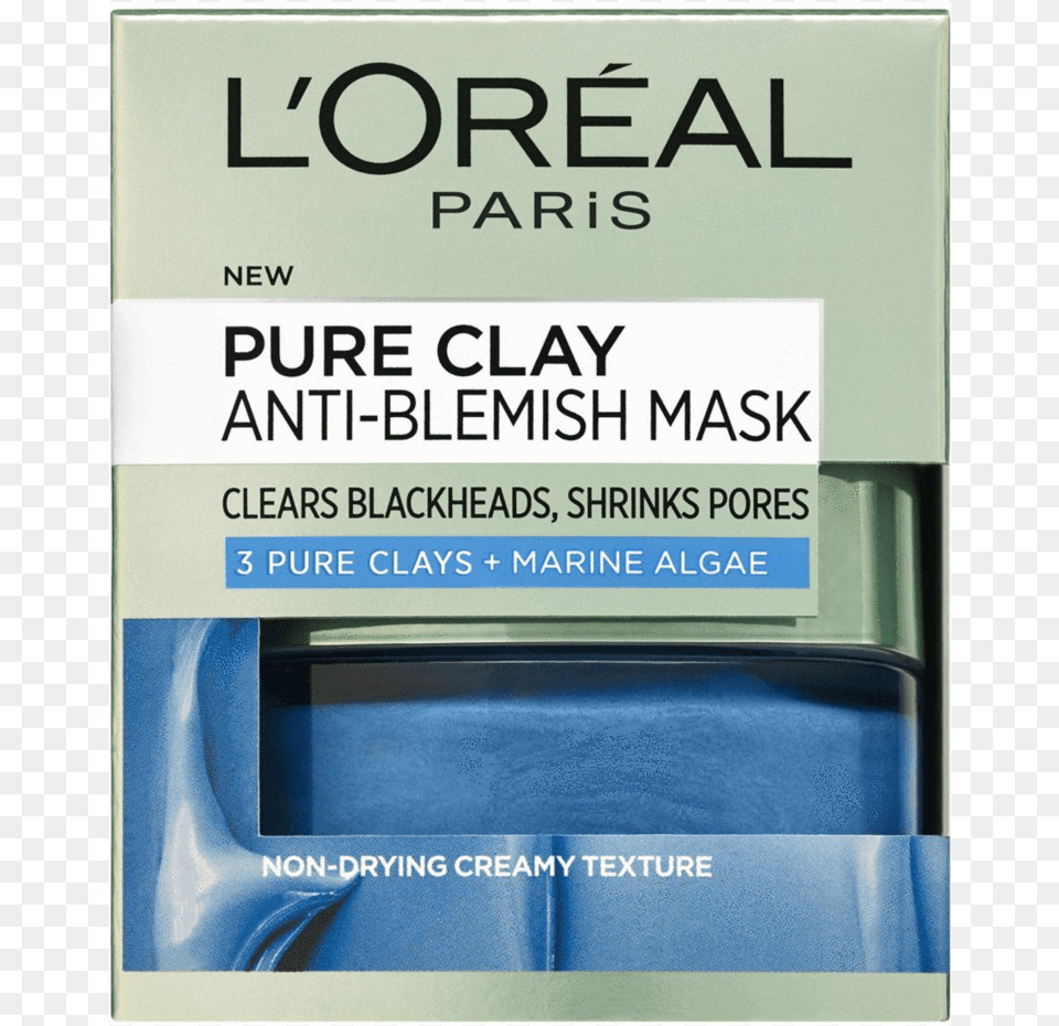 L Oreal Paris Pure Clay Blue Face Mask With Marine Loreal Pure Clay Glow Mask, Book, Publication, Advertisement, Poster Png