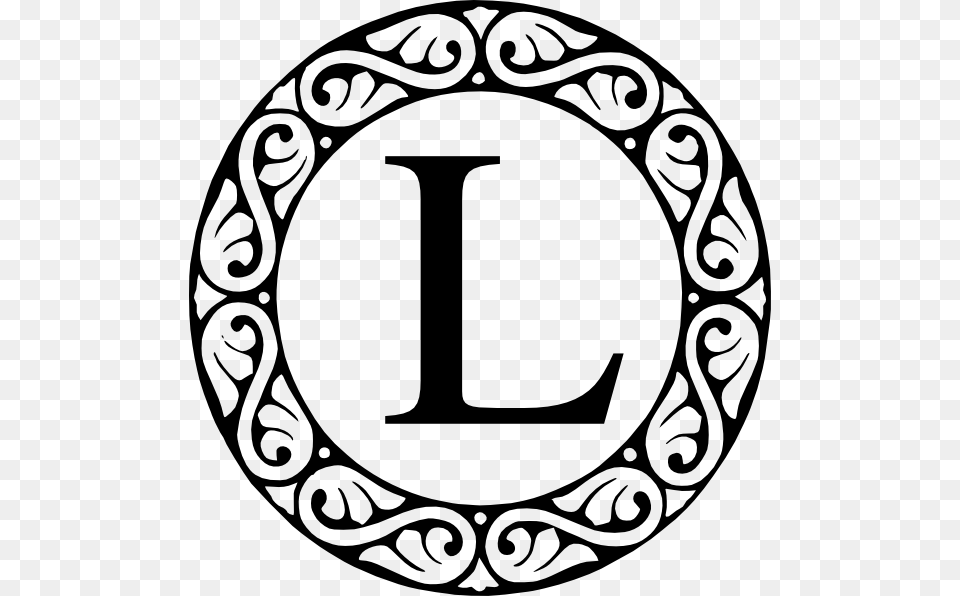 L Scroll Circle Monogram Clip Art For Web, Symbol, Number, Stencil, Text Free Transparent Png