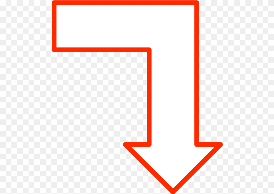 L Shape Arrow Pointing Down Right Down Arrow Shape Clipart Arrows Pointing Right Then Down, Number, Symbol, Text Free Png
