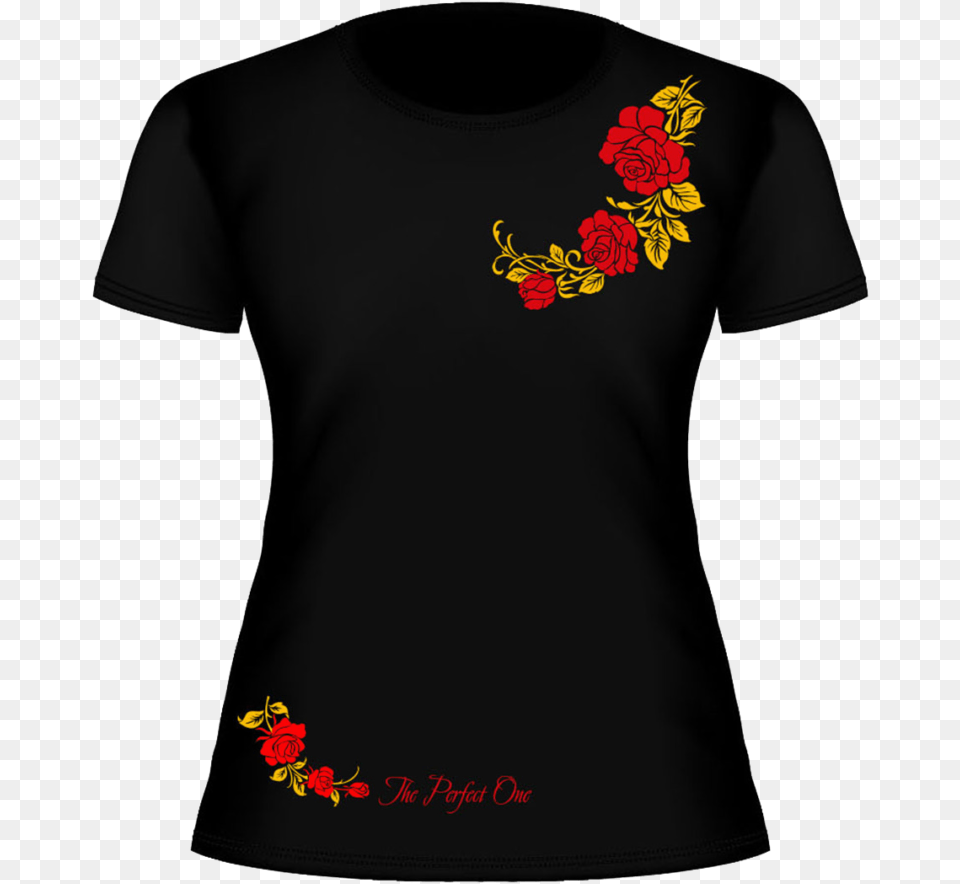 La Camiseta The Perfect One La Rosa Roja Active Shirt, Clothing, T-shirt, Art, Floral Design Free Transparent Png
