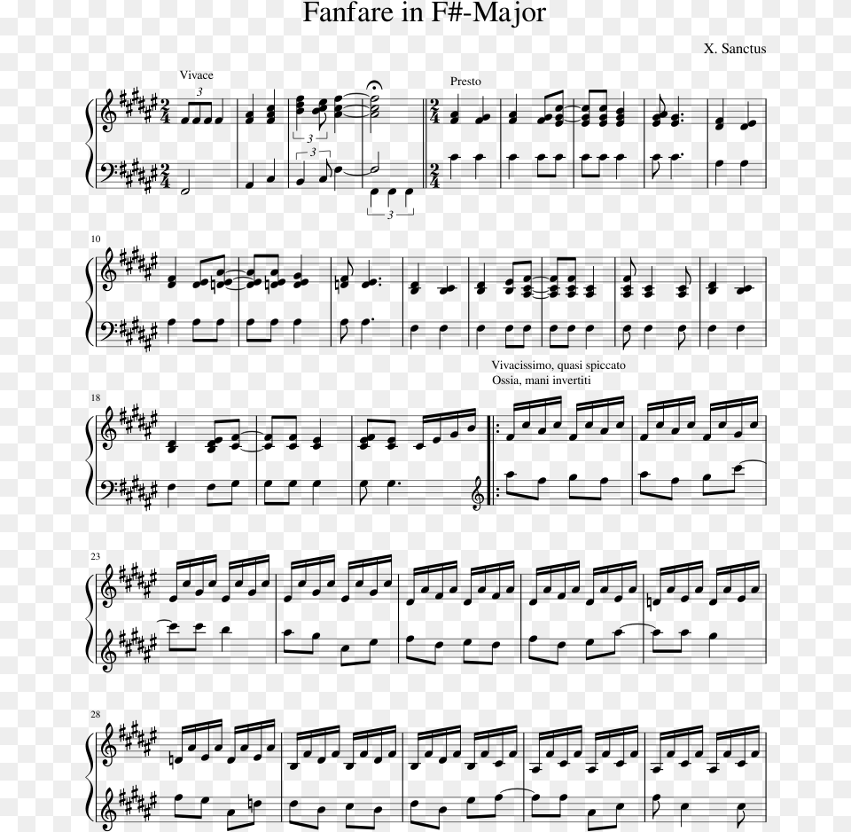 La Campanella Sheet Music, Gray Free Transparent Png