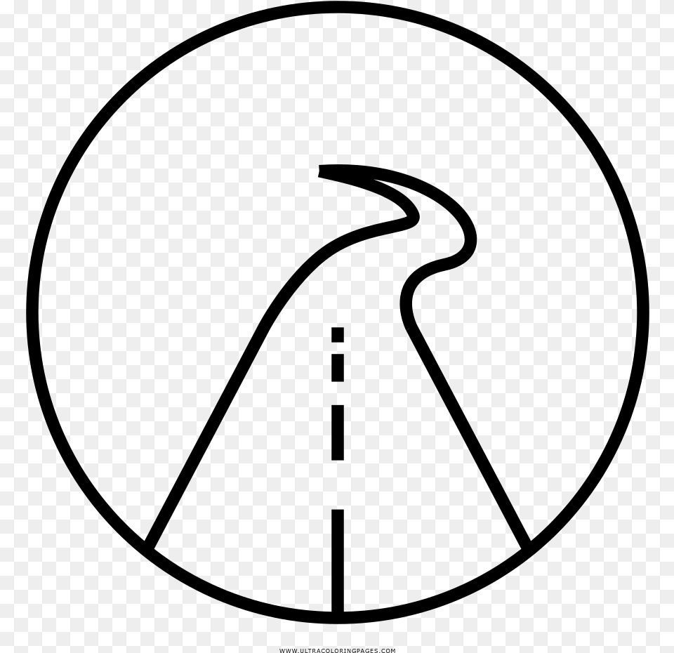 La Carretera Pgina Para Colorear Line Art, Gray Png Image