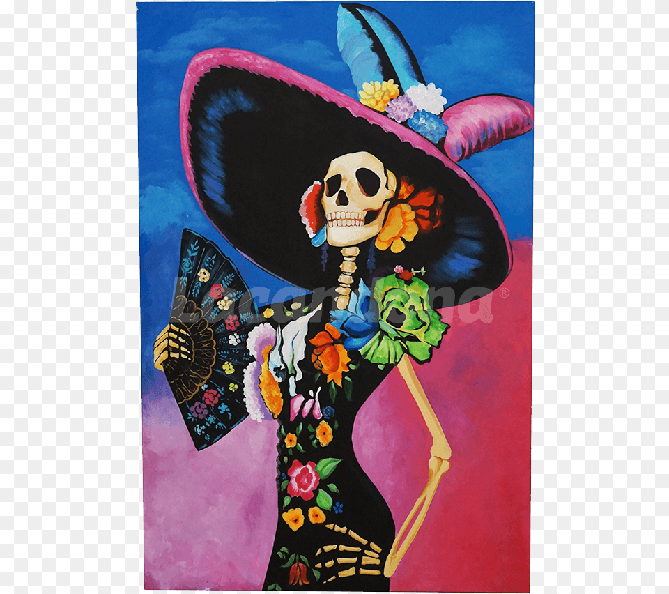 La Catrina Pintura Pinturas De La Catrina, Clothing, Hat, Art, Painting Png