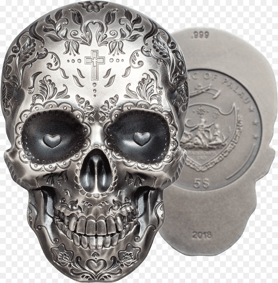 La Catrina Skull, Silver Free Png Download