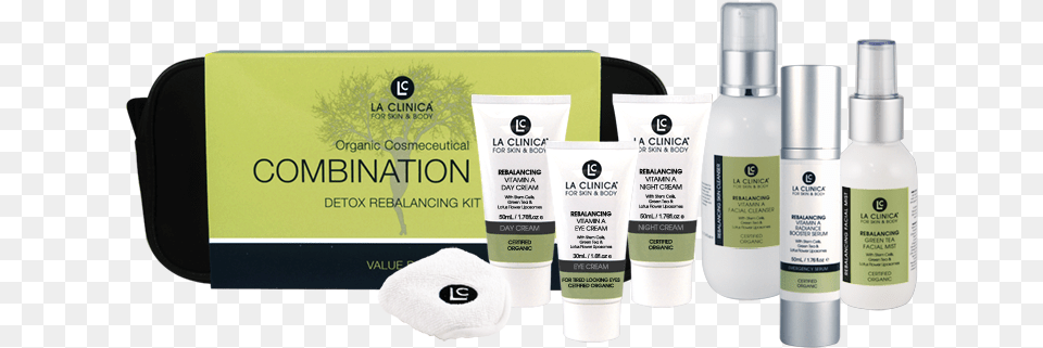 La Clinica Combination Skin Detox Rebalancing Kit Cosmetics, Bottle, Lotion Free Png