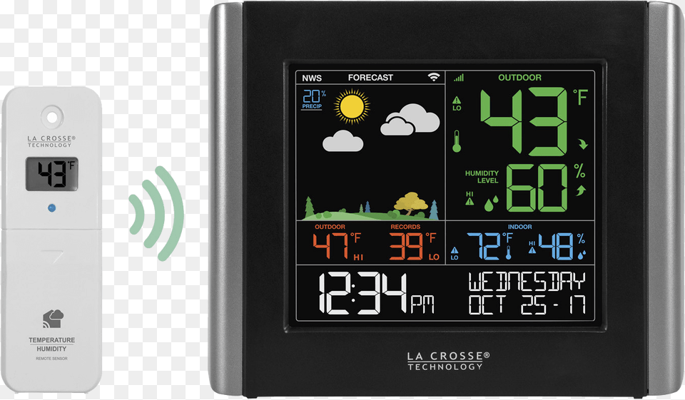 La Crosse Technology Wireless Wi Fi Essential Weather La Crosse Technology Wireless Color Forecast, Computer Hardware, Electronics, Hardware, Monitor Free Png Download