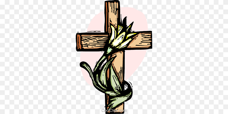La Cruz Con Una Flor En Lo Libres De Derechos Ilustraciones Clip Art, Cross, Symbol Free Transparent Png