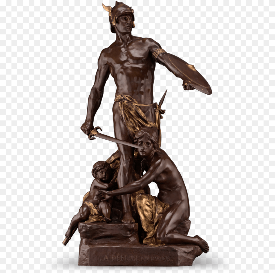 La Dfense Du Foyer By Famed French Sculptor Mile Louis, Bronze, Adult, Person, Man Png