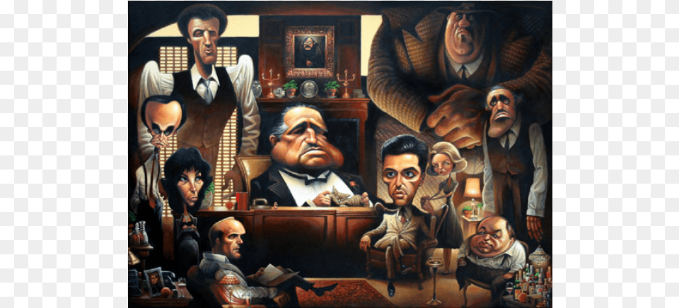 La Famiglia Tribute To The Godfather, Art, Painting, Portrait, Photography Png