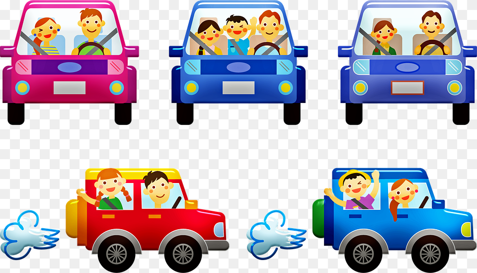 La Gente En Los Coches Familia Coche Del Automvil Cartoon Cars With People In Them, Pickup Truck, Vehicle, Truck, Transportation Free Png