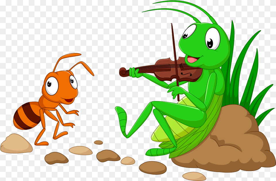 La Hormiga Y El Grillo Ant And Grasshopper Drawing, Animal, Bee, Insect, Invertebrate Png