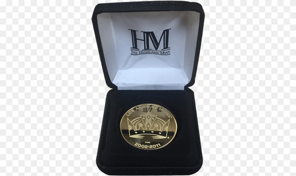La Kings 50th Anniversary Shield Gold Minted Coin Silver, Logo, Badge, Symbol, Car Png