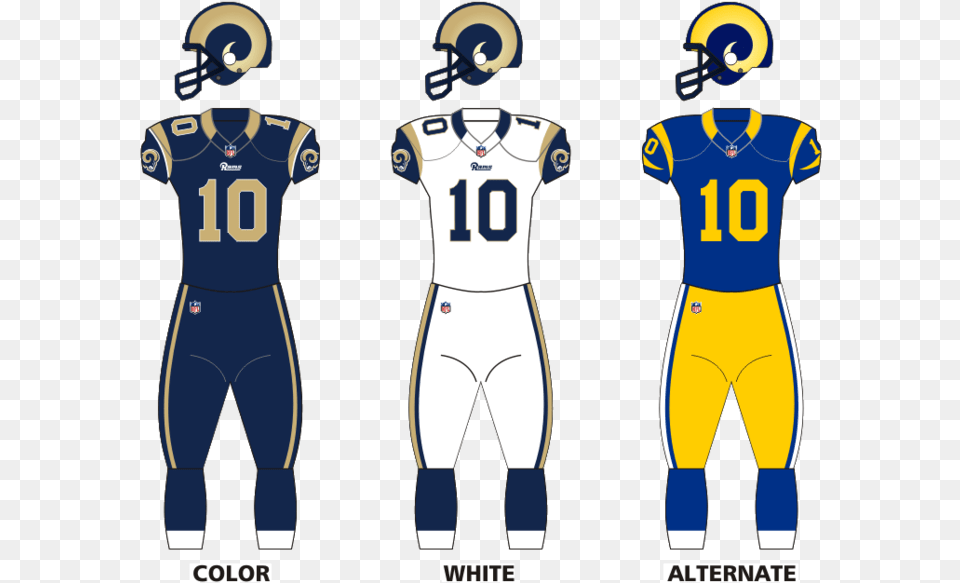 La Rams Uniform, Shirt, Clothing, Helmet, American Football Png