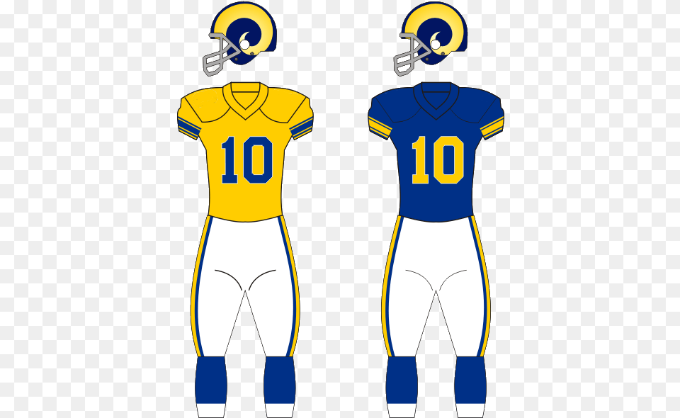La Rams Uniforms 50s Evolution Of Rams Uniforms, Person, People, Helmet, American Football Free Transparent Png