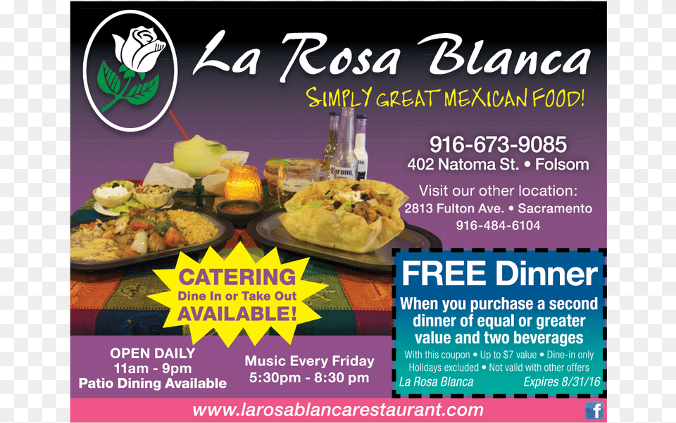 La Rosa Blanca 1 Click Any To Expand Flyer, Advertisement, Poster, Food, Lunch Free Png