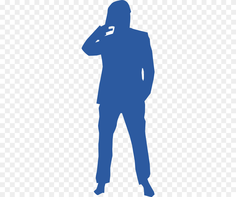 La Silueta De Un Hombre De Pensamiento Man Silhouette Blue, Clothing, Pants, Adult, Male Free Png
