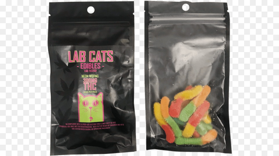 Lab Cats Edibles Neon Worms, Food, Sweets, Plastic, Candy Png