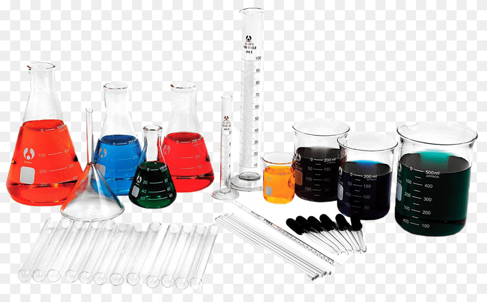 Lab Glassware Kit, Cup, Jar, Smoke Pipe Png Image