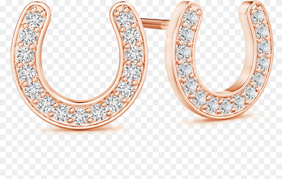 Lab Grown Diamond Lucky Horseshoe Stud Earrings Earrings, Accessories, Earring, Gemstone, Jewelry Png Image