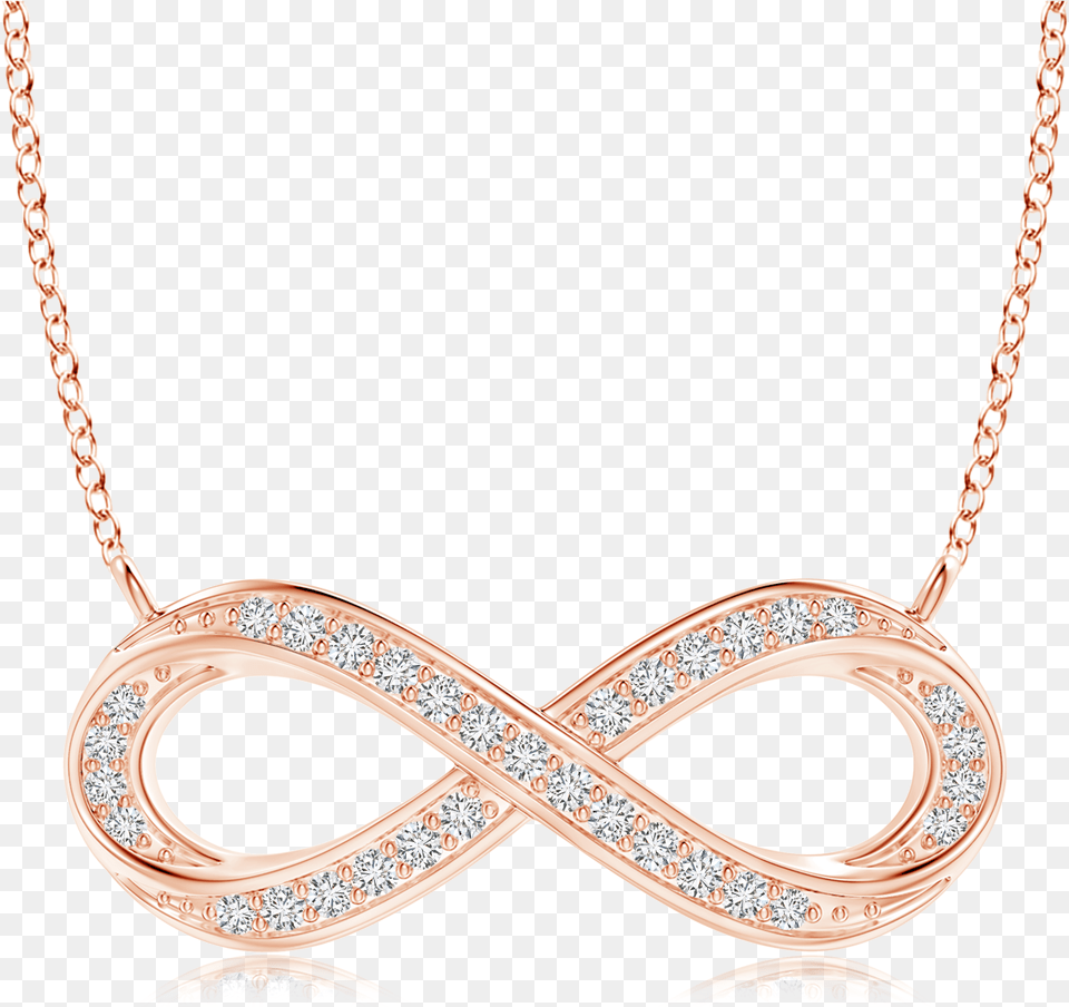 Lab Grown Diamond Sideways Infinity Necklace Flower Pendant, Accessories, Jewelry, Gemstone Free Png Download