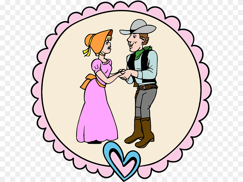 Label Edge Casal Girl Woman Man Cowboy Colouring Objects Of Circle Shape, Clothing, Hat, Person, Baby Free Transparent Png