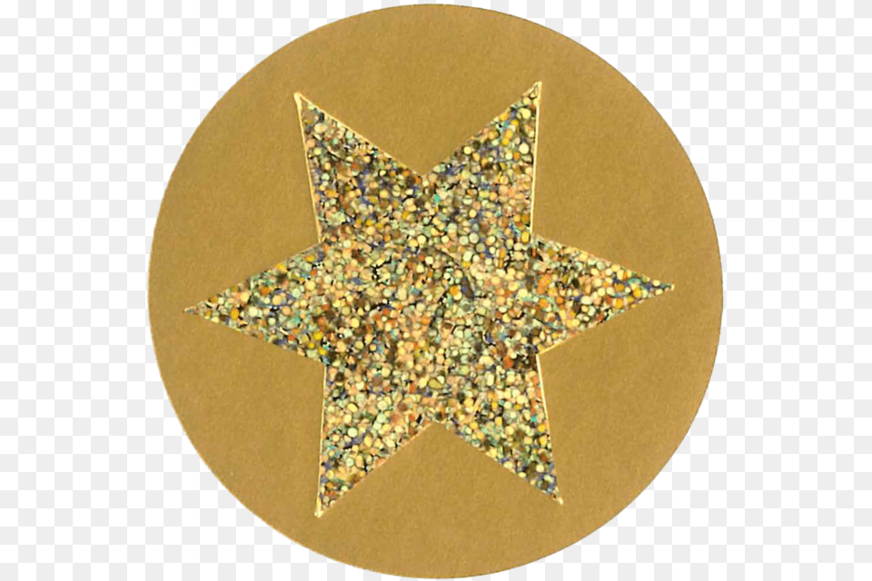Label Star 36mm Goudglittergoud Circle, Symbol, Star Symbol Free Transparent Png