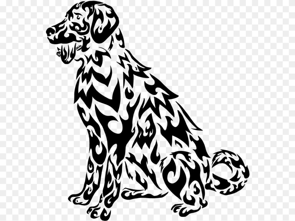 Labrador Line Drawing At Getdrawings Tribal Labrador Tattoo Designs, Gray Free Png Download