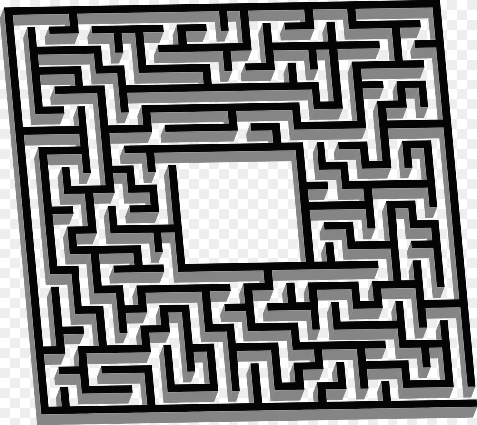 Labyrinth Maze Lost Puzzle 3d Perspective 3d Maze, Qr Code Free Transparent Png